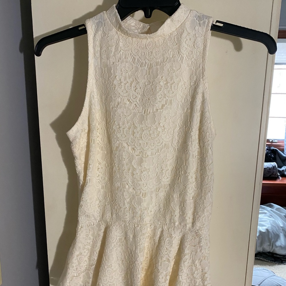 Cream Lace peplum top